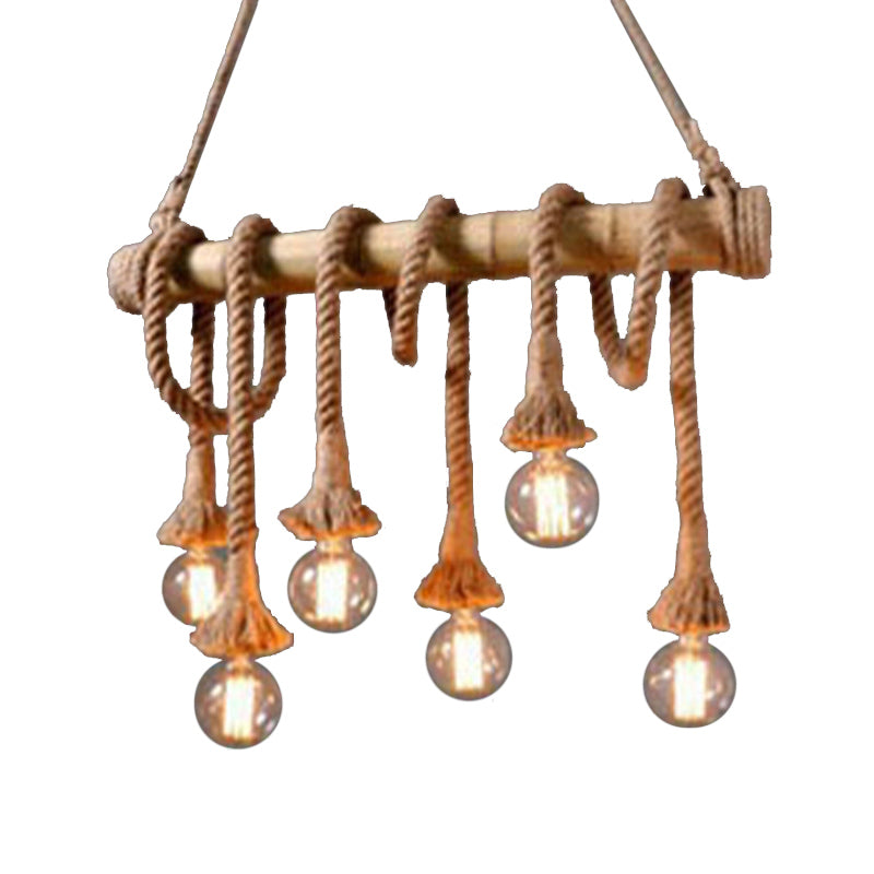 Industrial Style Island Lights Metal 3/6/8 Lights Pendant Light in Brown