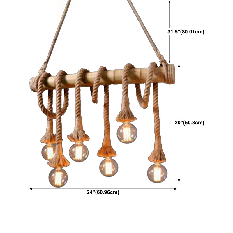 Industrial Style Island Lights Metal 3/6/8 Lights Pendant Light in Brown