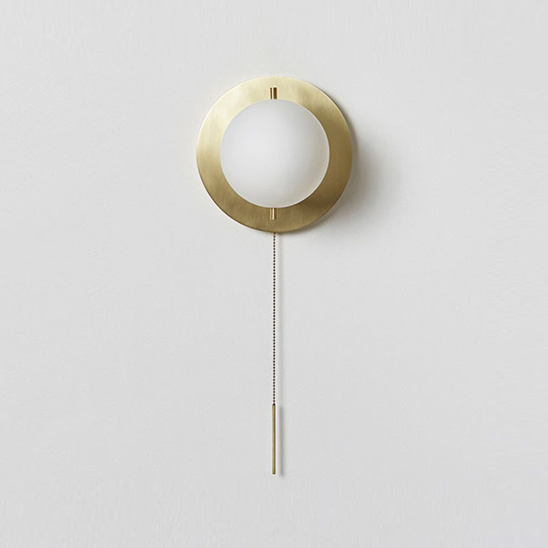 Nordic Wall Mount Light Modern Simple Round Glass Shade Wall Sconce Light for Living Room