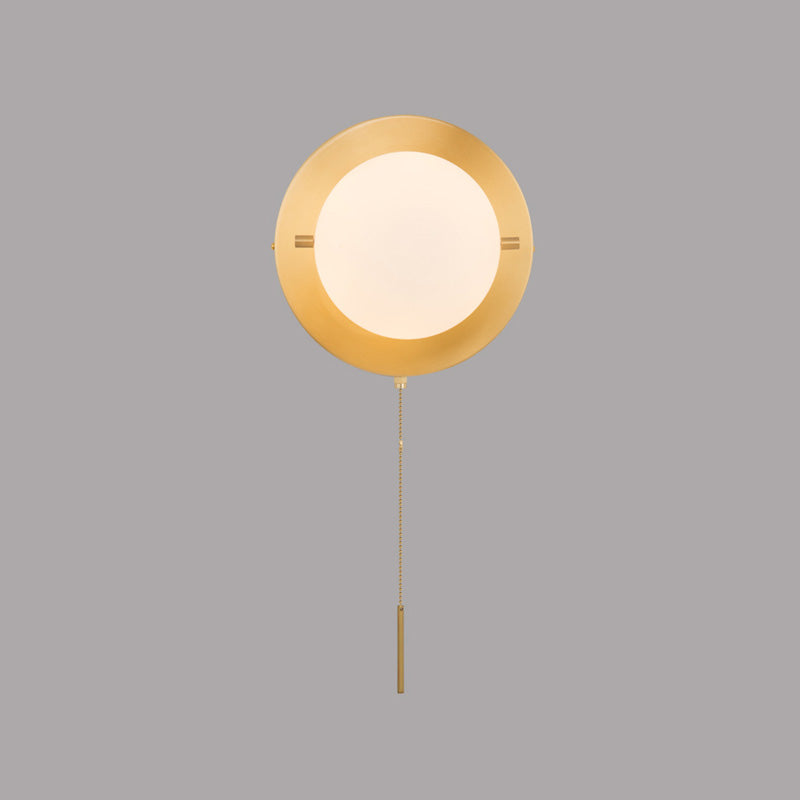 Nordic Wall Mount Light Modern Simple Round Glass Shade Wall Sconce Light for Living Room