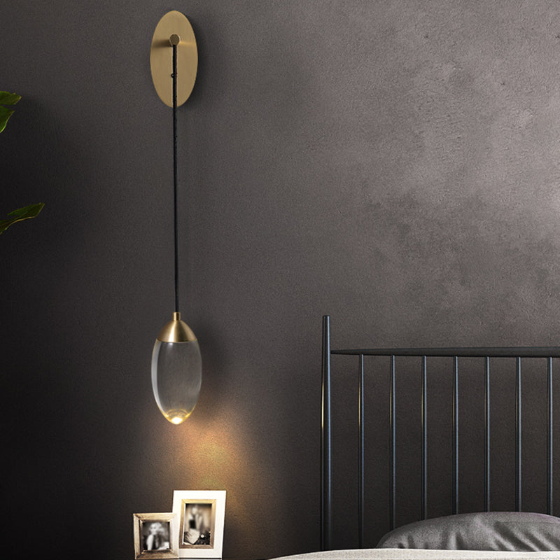 Crystal Teardrop Wall Sconce Lights Modern Style 1 Light Wall Mounted Light Fixture