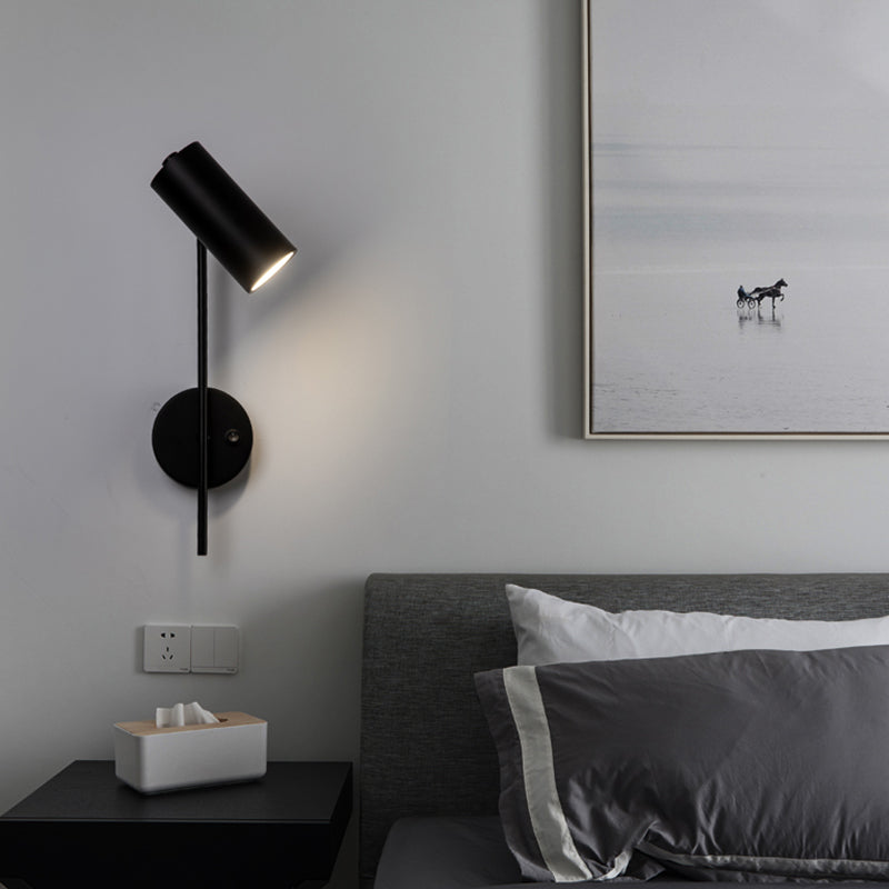 Nordic Style Metal Wall Light Cylinder 13.5" High Reading Wall Sconce for Bedroom