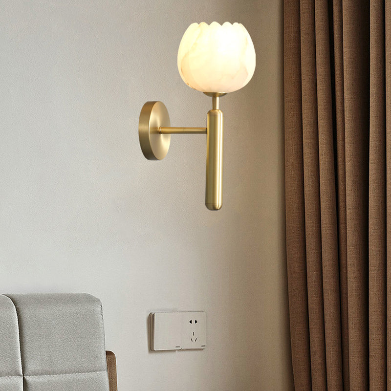 Modern Brass Wall Light Gold 12.5" High Wall Sconce Fixture for Bedroom