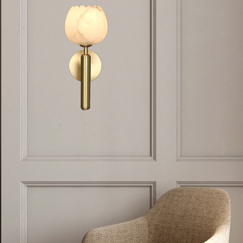 Modern Brass Wall Light Gold 12.5" High Wall Sconce Fixture for Bedroom