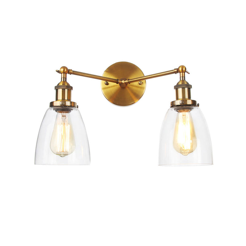 Industrial Vanity Lights Glass 2-Light Vanity Light Fixtures