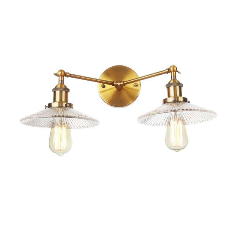 Industrial Vanity Lights Glass 2-Light Vanity Light Fixtures