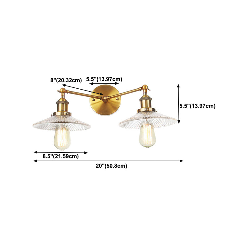 Industrial Vanity Lights Glass 2-Light Vanity Light Fixtures
