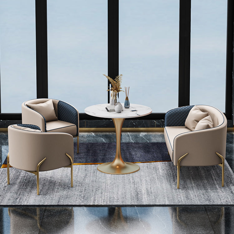 Glam Style Sintered Stone Set Round 1/3/4/5 Pieces Dining Set for Home Use