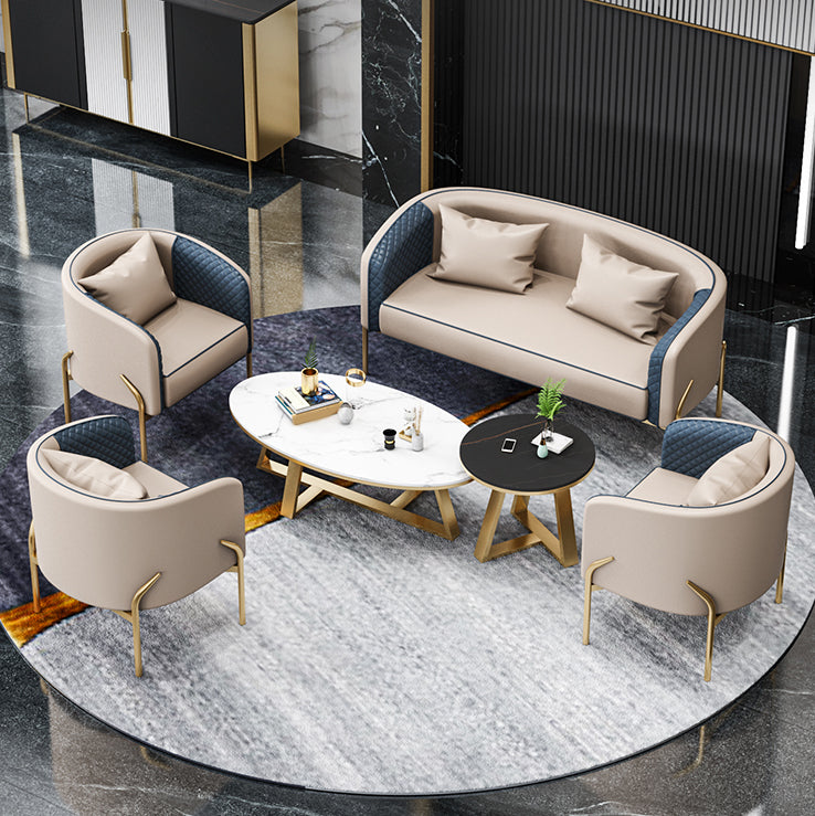 Glam Style Sintered Stone Set Round 1/3/4/5 Pieces Dining Set for Home Use