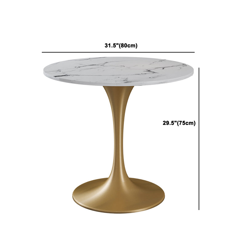 Glam Style Sintered Stone Set Round 1/3/4/5 Pieces Dining Set for Home Use