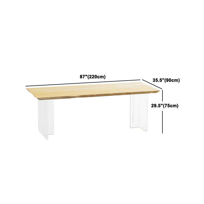 Modern 1/2/3/4/5 Pieces Rectangle Dining Set Solid Wood Dining Table with Chairs