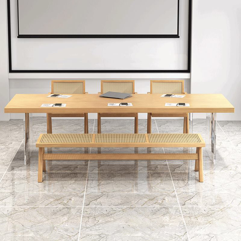 Modern 1/2/5/7 Pieces Rectangle Dining Set Solid Wood Top Dining Table with Chairs