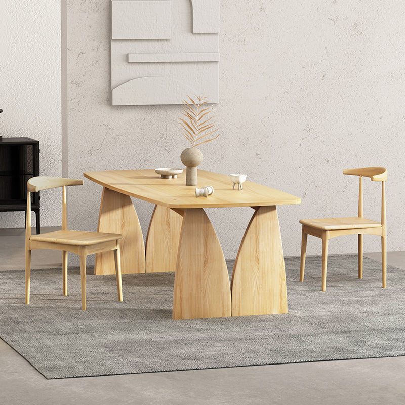 Modern 1/2/3/4 Pieces Rectangle Dining Set Solid Wood Top Dining Table with Chairs