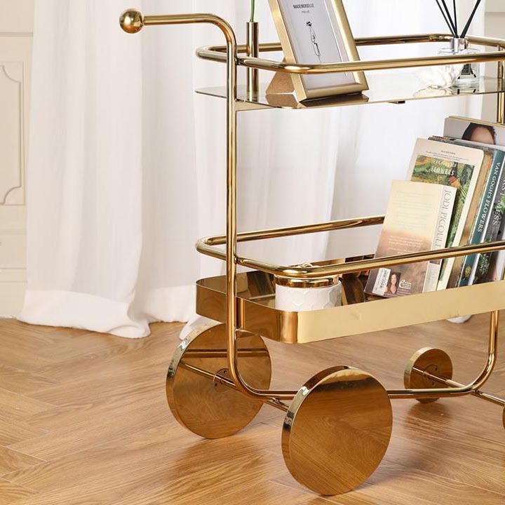 29.25" High Modern Style Prep Table Rolling Metal Prep Table for Home