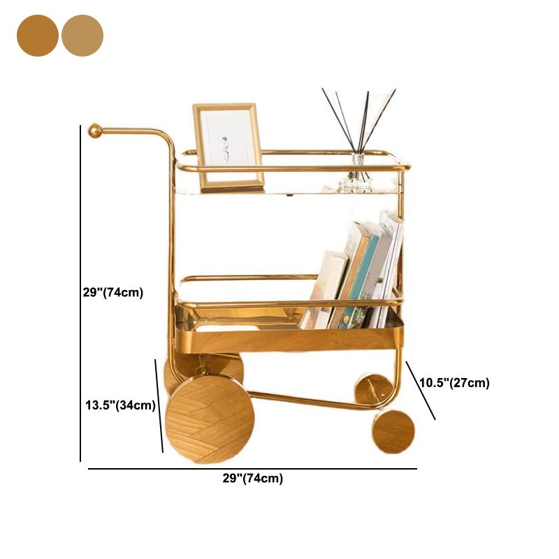 29.25" High Modern Style Prep Table Rolling Metal Prep Table for Home