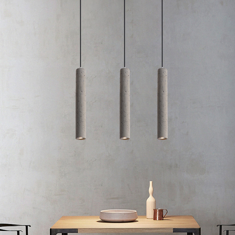 Betonzylinder Anhänger Leicht modernist Style 1 Leichtes Wohnzimmer Hängende Leuchte mit einstellbarem Kabel in Grau