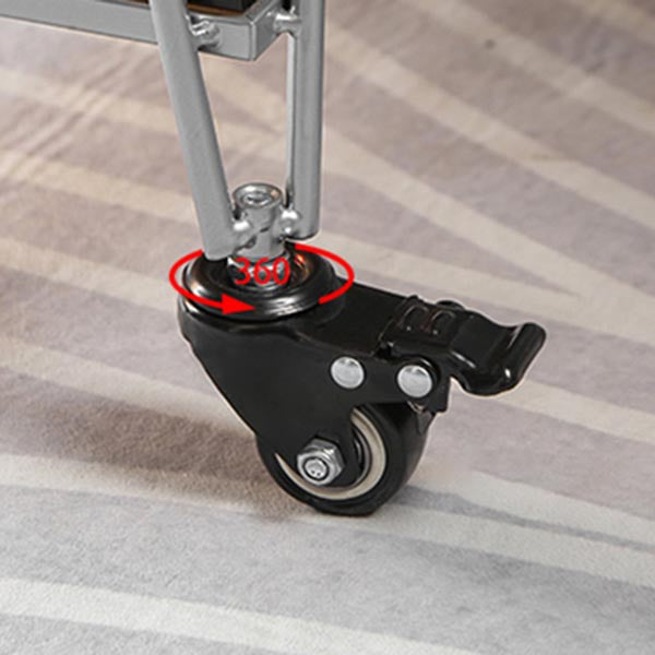 Contemporary 23.62"H Rolling Prep Table Rectangular Metal Prep Table for Dining Room