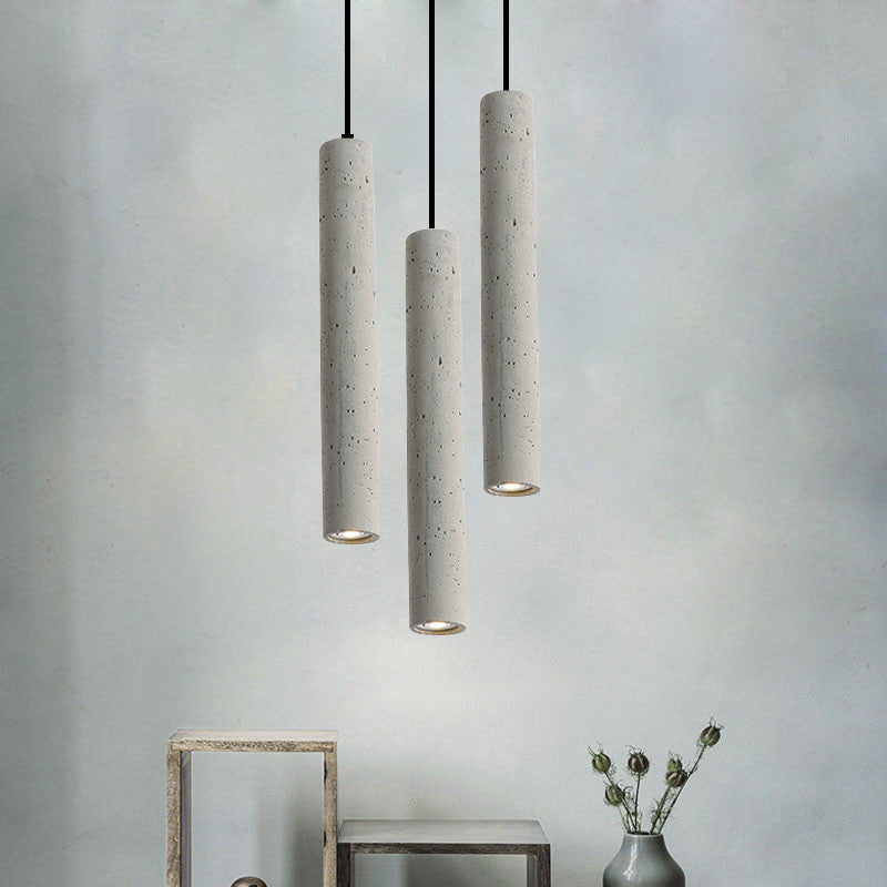 Betonzylinder Anhänger Leicht modernist Style 1 Leichtes Wohnzimmer Hängende Leuchte mit einstellbarem Kabel in Grau