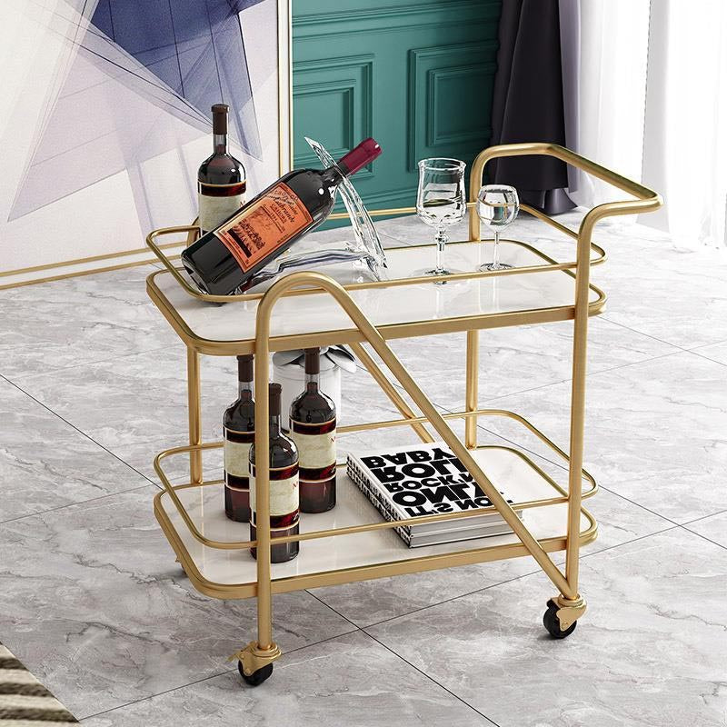 29.92" High Modern Style Prep Table Rolling Metal Prep Table for Home