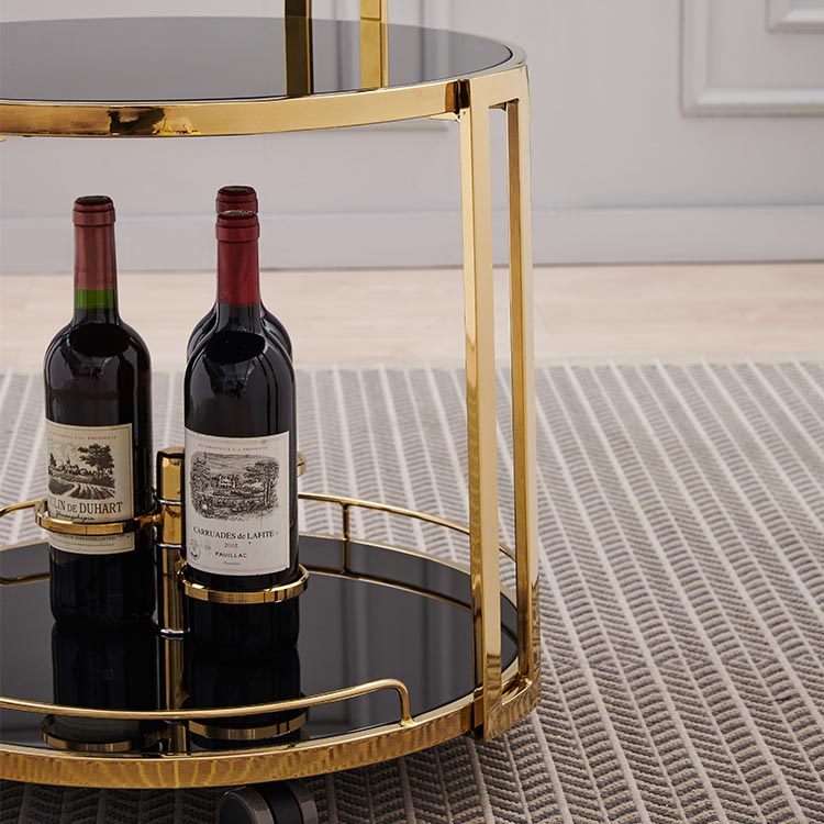 32.28" High Modern Style Round Prep Table Rolling Metal Prep Table for Home