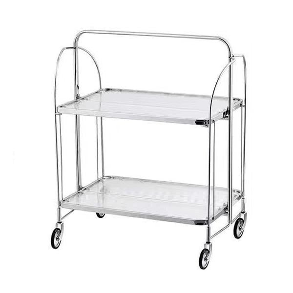 31.50" High Modern Style Rectangle Prep Table Rolling Metal Prep Table for Home