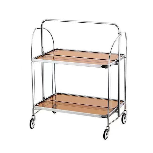 31.50" High Modern Style Rectangle Prep Table Rolling Metal Prep Table for Home