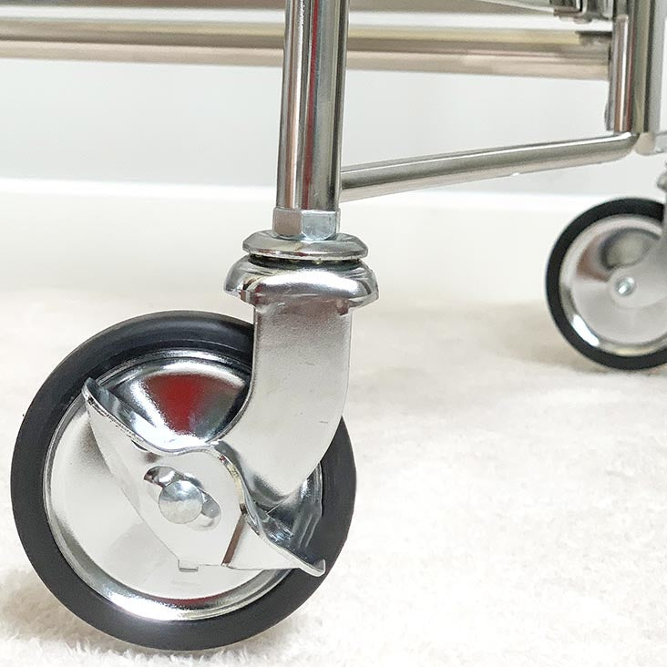 31.50" High Modern Style Rectangle Prep Table Rolling Metal Prep Table for Home