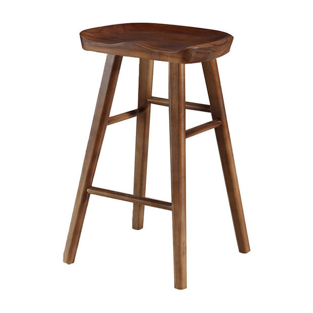 Modern Saddle Seat Counter Stool Solid Wood Armless Bar Stool