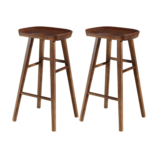 Modern Saddle Seat Counter Stool Solid Wood Armless Bar Stool