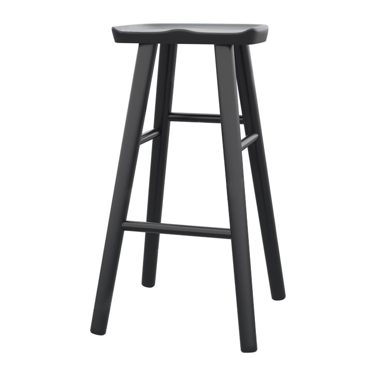 Modern Saddle Seat Counter Stool Solid Wood Armless Bar Stool