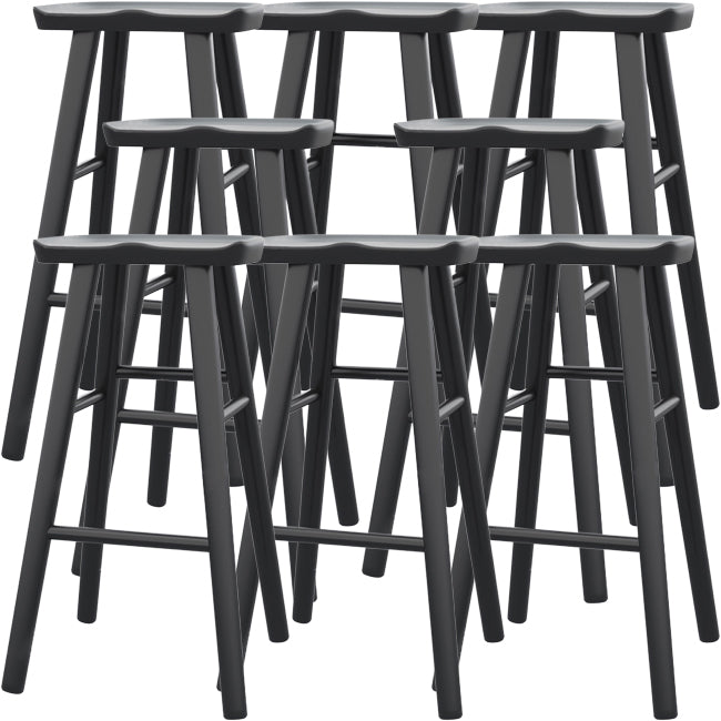 Modern Saddle Seat Counter Stool Solid Wood Armless Bar Stool