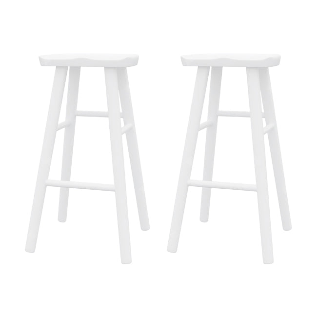 Modern Saddle Seat Counter Stool Solid Wood Armless Bar Stool