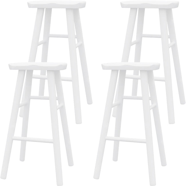 Modern Saddle Seat Counter Stool Solid Wood Armless Bar Stool