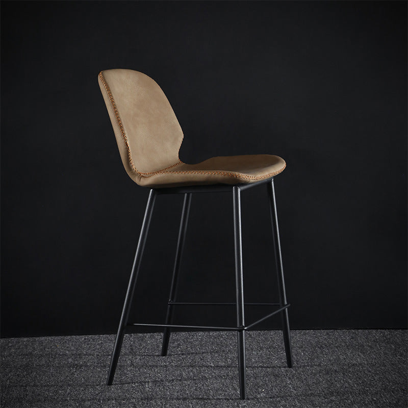 Scandinavian Metal Stool Faux Leather Upholstered Counter Stool Home