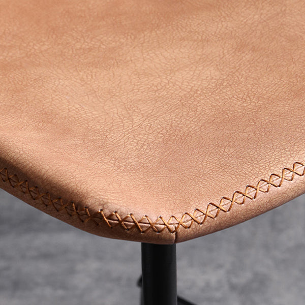 Scandinavian Metal Stool Faux Leather Upholstered Counter Stool Home