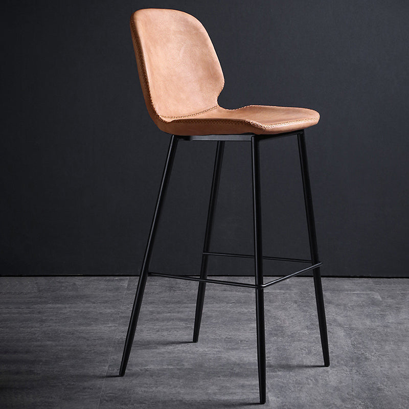 Scandinavian Metal Stool Faux Leather Upholstered Counter Stool Home