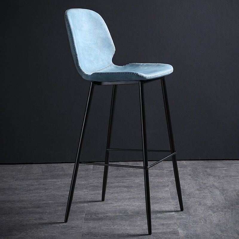 Scandinavian Metal Stool Faux Leather Upholstered Counter Stool Home