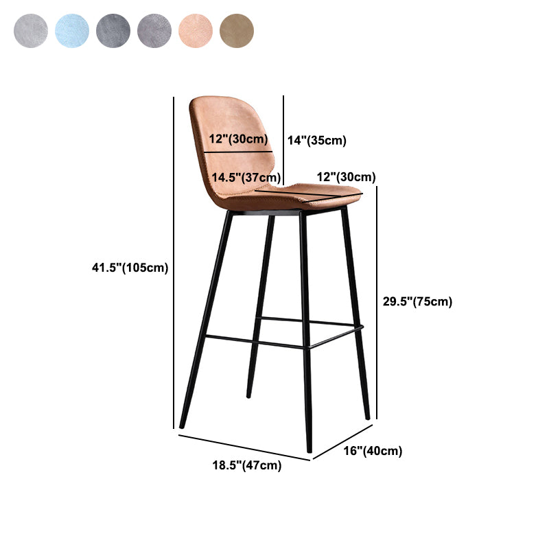Scandinavian Metal Stool Faux Leather Upholstered Counter Stool Home