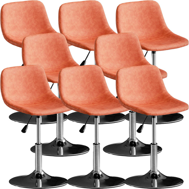 Contemporary Metal Barstool Faux Leather Counter Stool with Black Base for Home