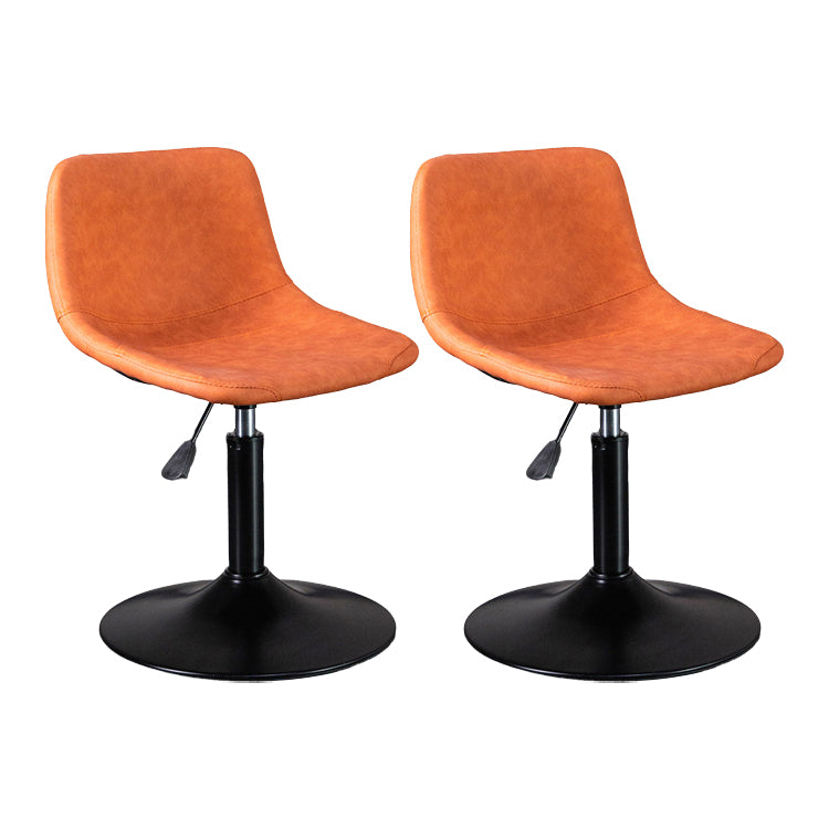 Contemporary Metal Barstool Faux Leather Counter Stool with Black Base for Home