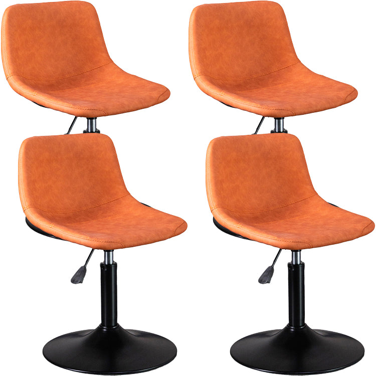 Contemporary Metal Barstool Faux Leather Counter Stool with Black Base for Home