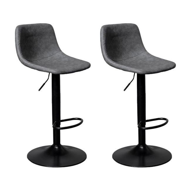 Contemporary Metal Barstool Faux Leather Counter Stool with Black Base for Home