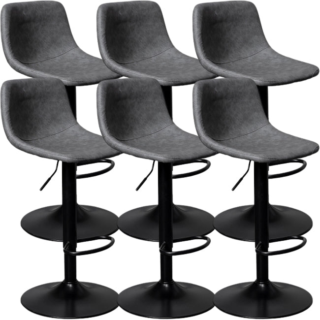Contemporary Metal Barstool Faux Leather Counter Stool with Black Base for Home