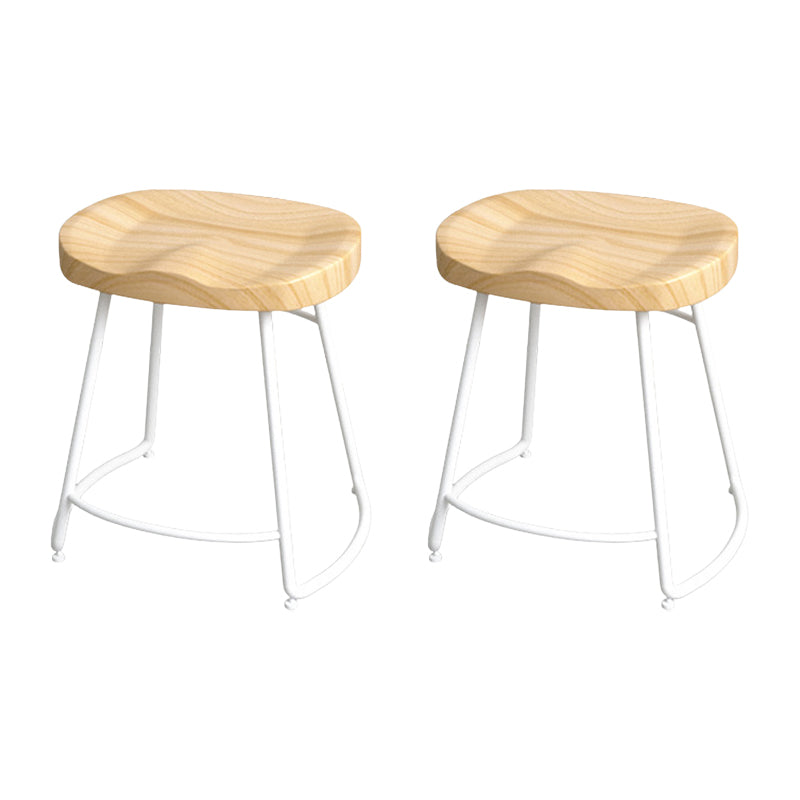 Industrial Wood Natural Barstool Wood Furniture with Metal Base for Home