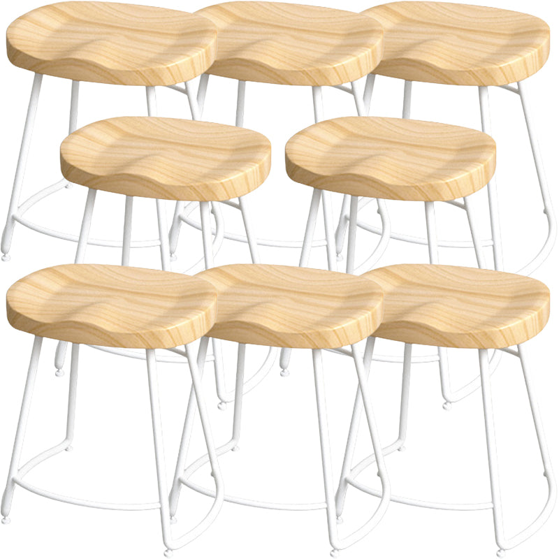 Industrial Wood Natural Barstool Wood Furniture with Metal Base for Home