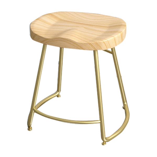 Industrial Wood Natural Barstool Wood Furniture with Metal Base for Home