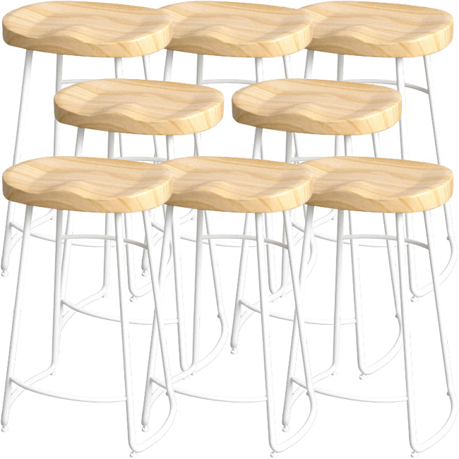 Industrial Wood Natural Barstool Wood Furniture with Metal Base for Home