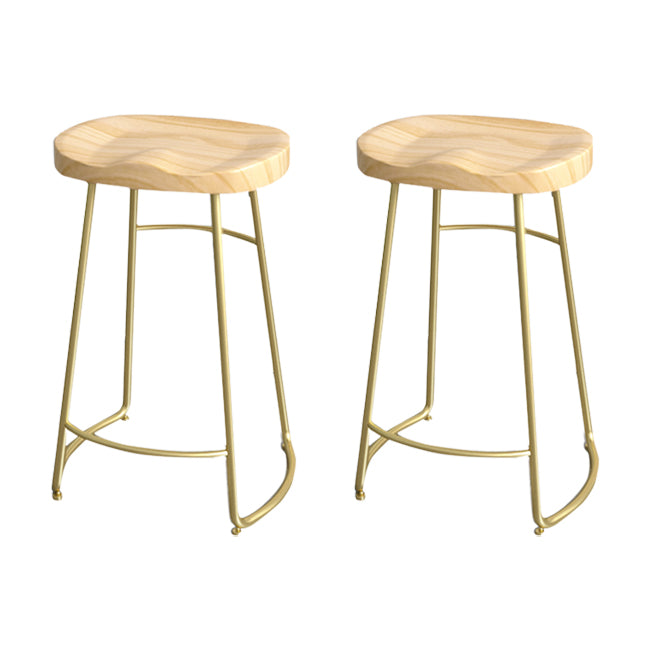 Industrial Wood Natural Barstool Wood Furniture with Metal Base for Home