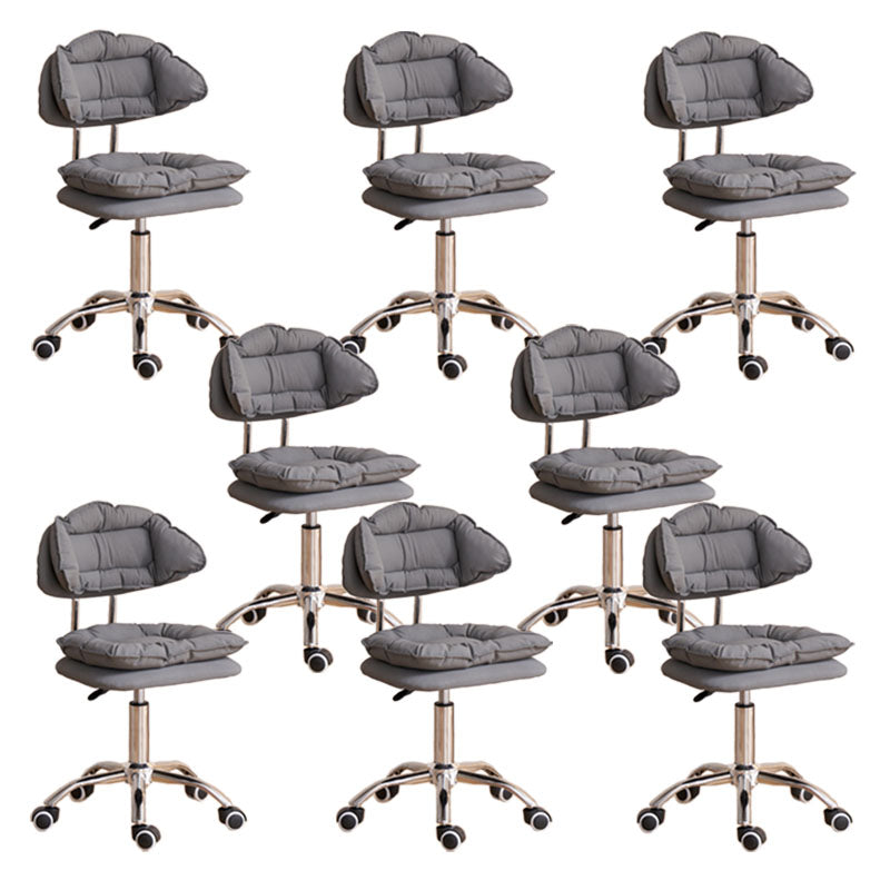 Scandinavian Metal Barstool Fabric Upholstered Counter Stool with Chrome Base