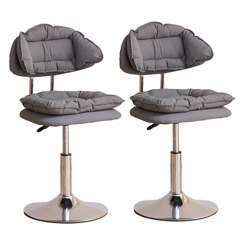 Scandinavian Metal Barstool Fabric Upholstered Counter Stool with Chrome Base